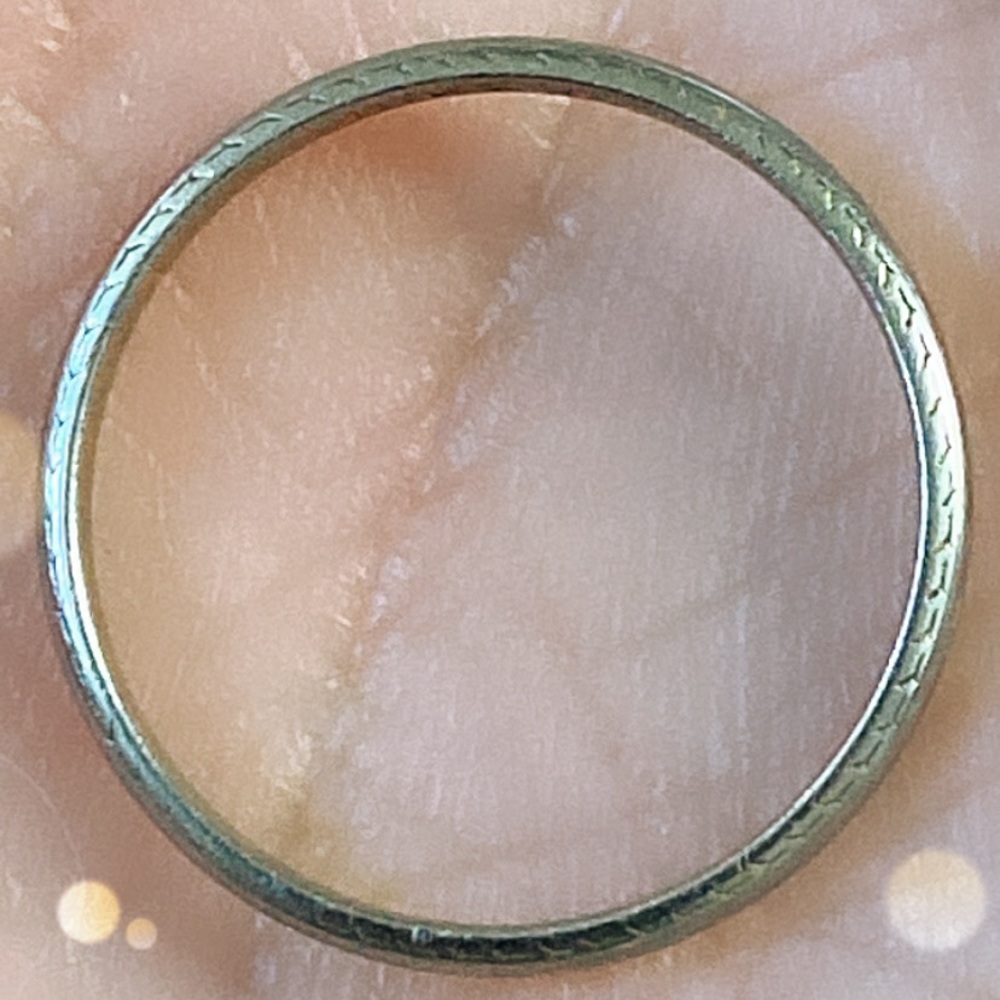 Art Deco Woods & Sons 18 Karat White Gold Wedding Band